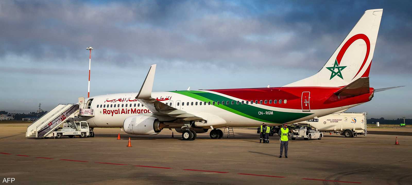 طائرة تابعة للخطوط المغربية في مطار سلا