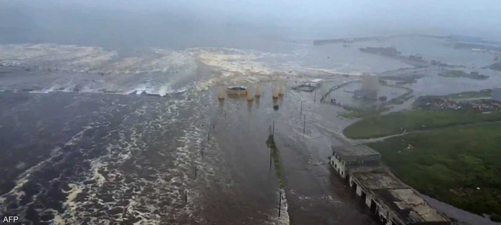 غمرت المياه جزئيا ميناء مدينة سيفيرو-كوريلسك