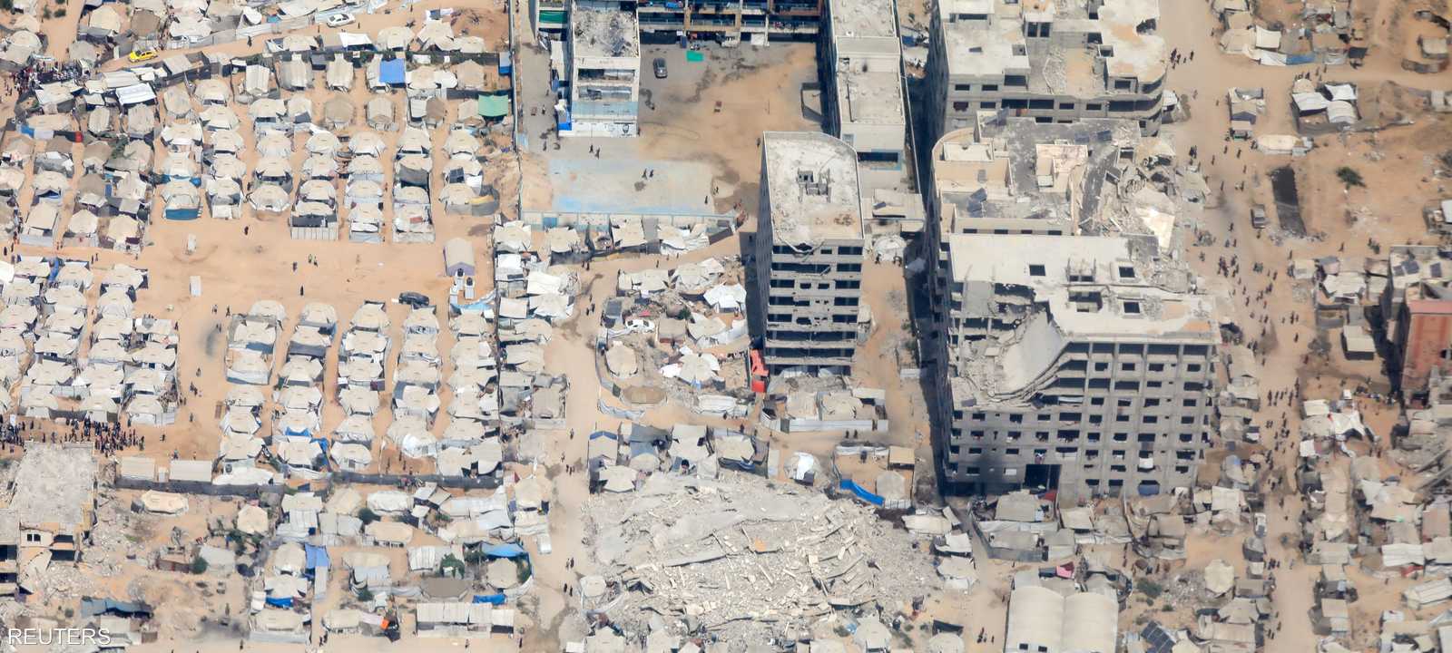 صورة جوية تظهر حجم الدمار في قطاع غزة