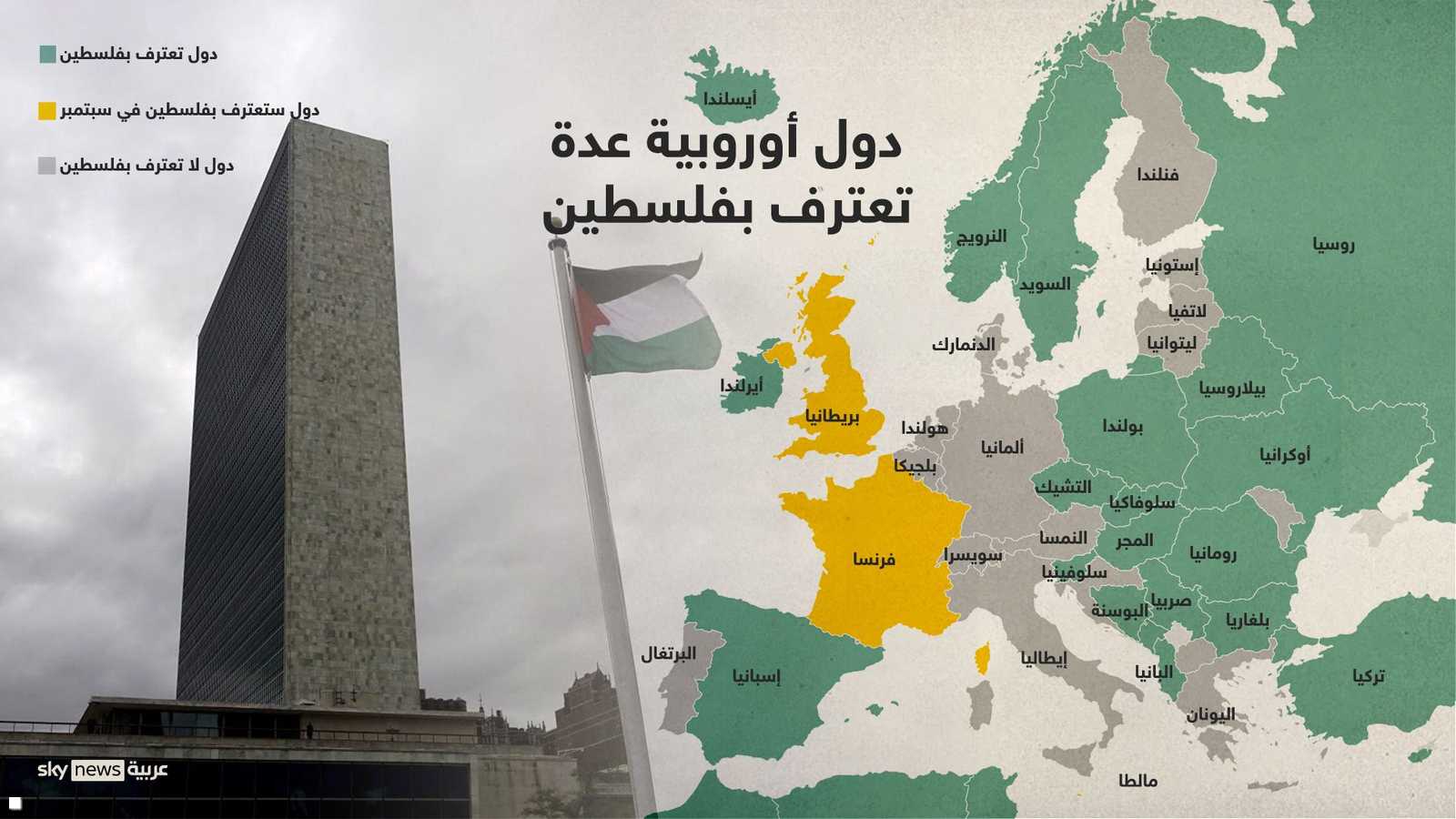 تزايد عدد الدول الأوروبية التي تعترف بفلسطين