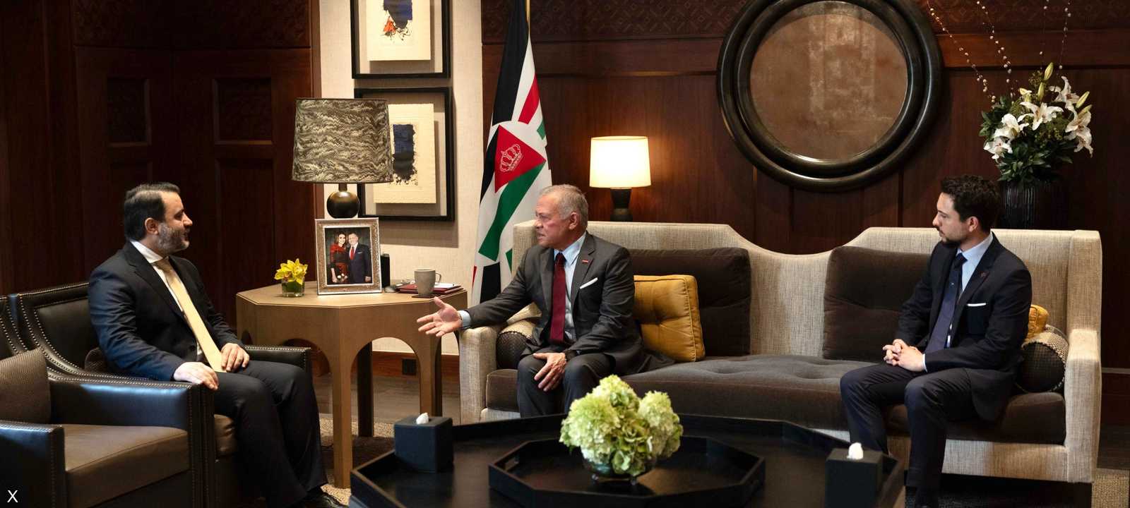 جانب من لقاء الملك عبدالله بالشيباني