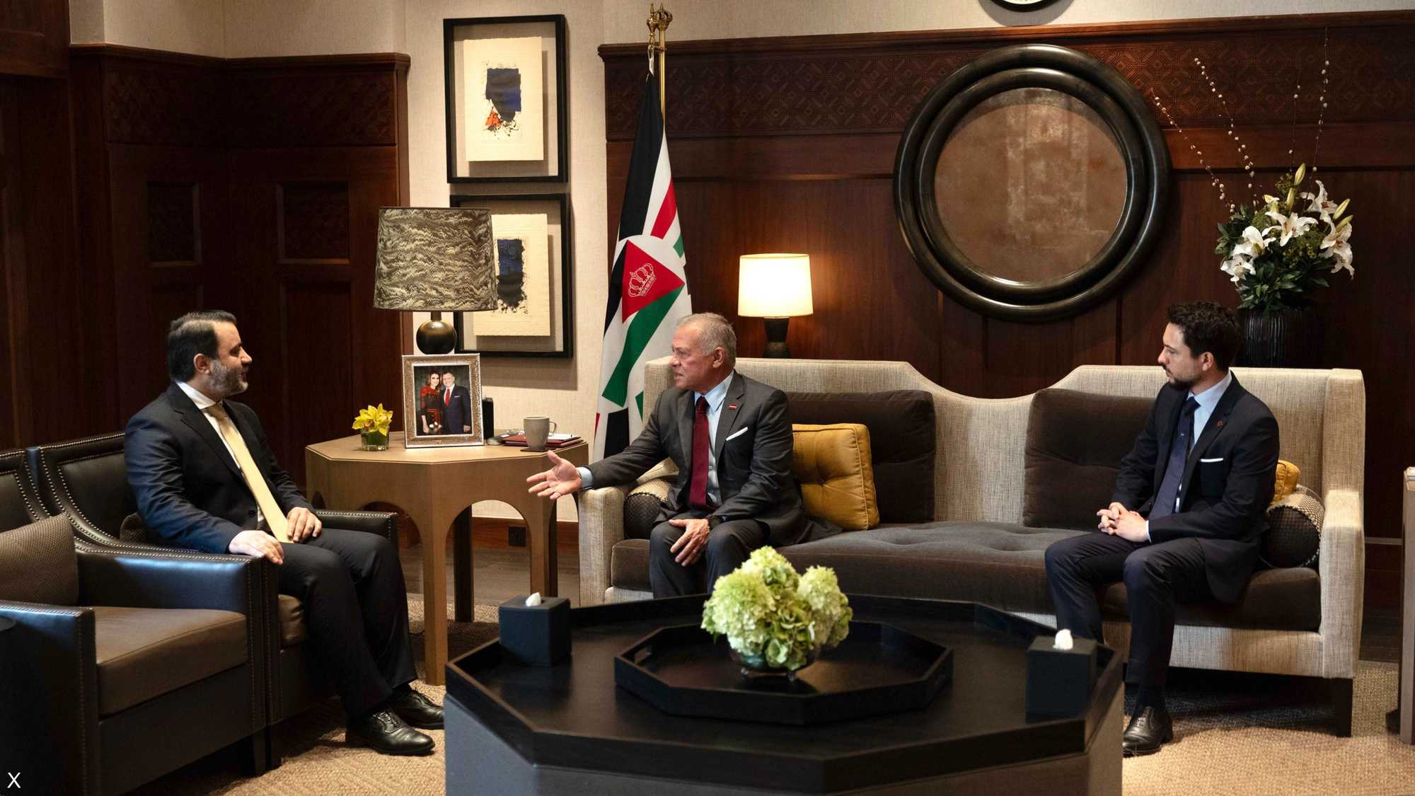 جانب من لقاء الملك عبدالله بالشيباني