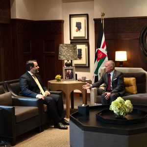 جانب من لقاء الملك عبدالله بالشيباني