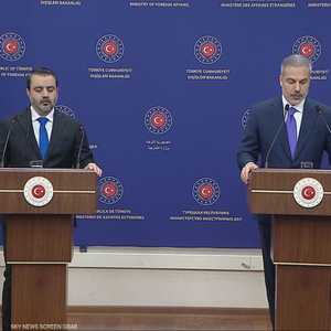 وزير خارجية سوريا ونظيره التركي خلال مؤتمر صحفي مشترك