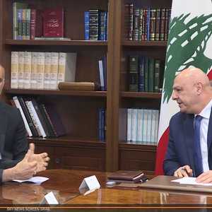 جوزيف عون خلال لقاء علي لاريجاني