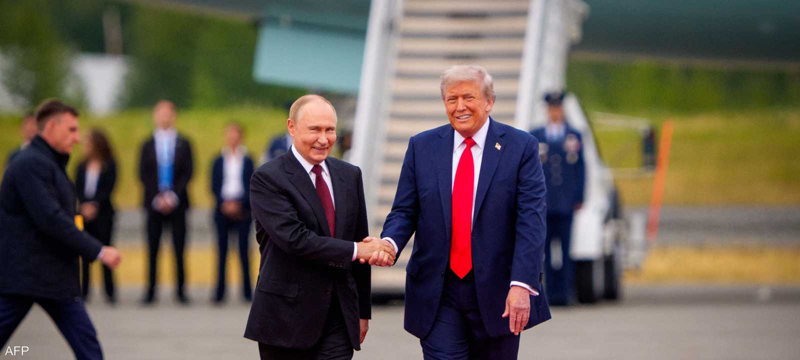 ترامب لدى استقباله بوتين في ألاسكا