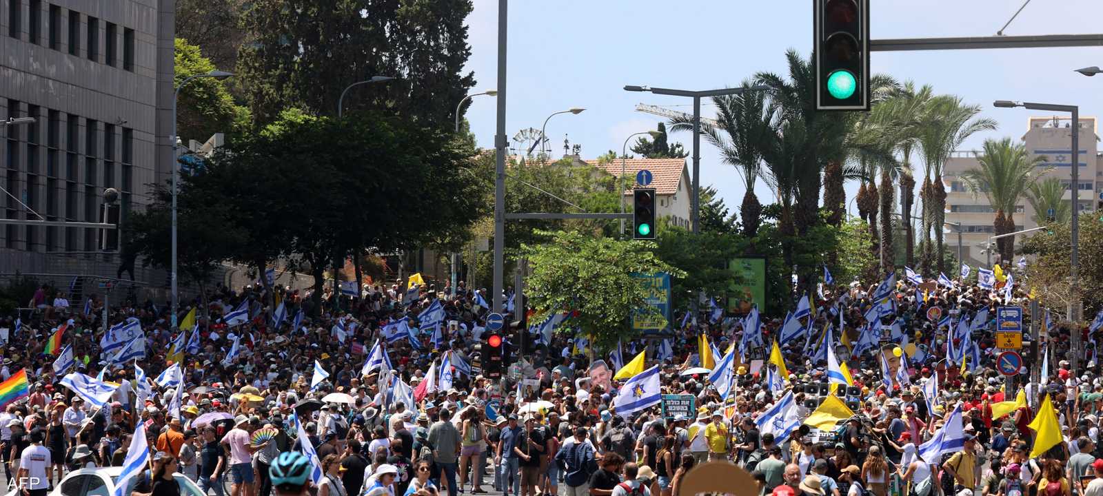 احتجاج مناهض للحكومة يطالب باتفاق لإطلاق سراح الرهائن في غزة