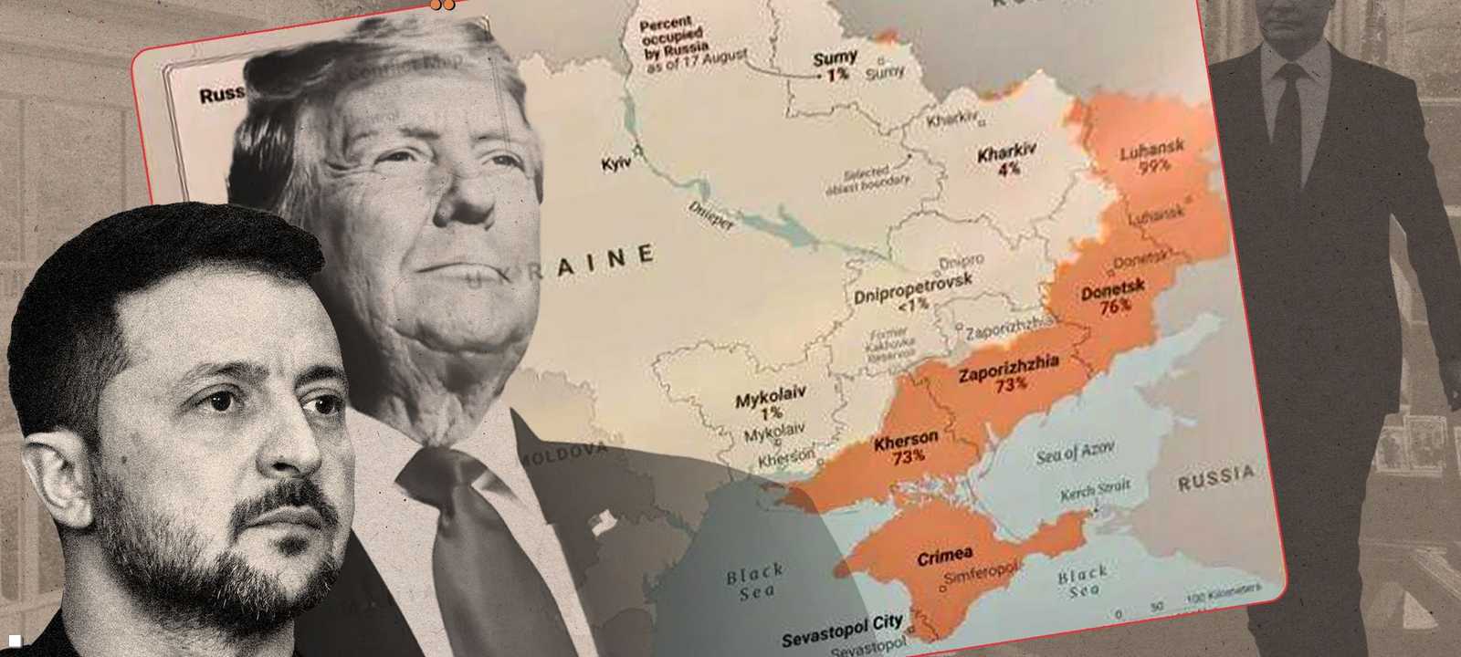 ترامب وخريطة سيطرة القوات الروسية في أوكرانيا