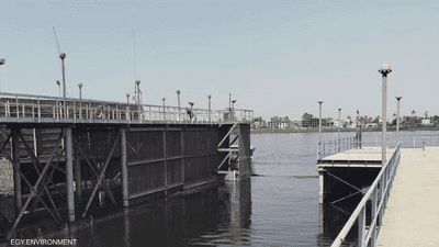 احتواء بقعة زيت خفيفة بنهر النيل