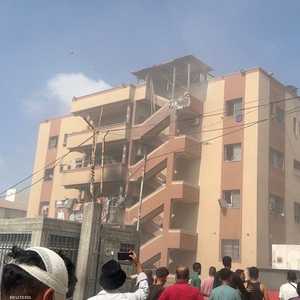 آثار القصف على مستشفى ناصر