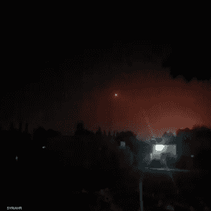 جانب من الغارات على مواقع في ريف دمشق