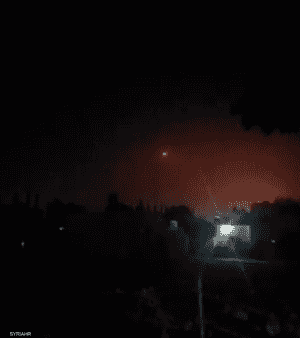 جانب من الغارات على مواقع في ريف دمشق