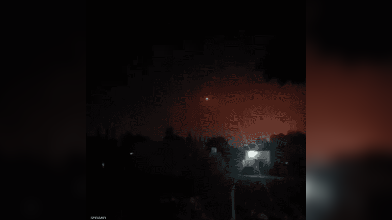جانب من الغارات على مواقع في ريف دمشق