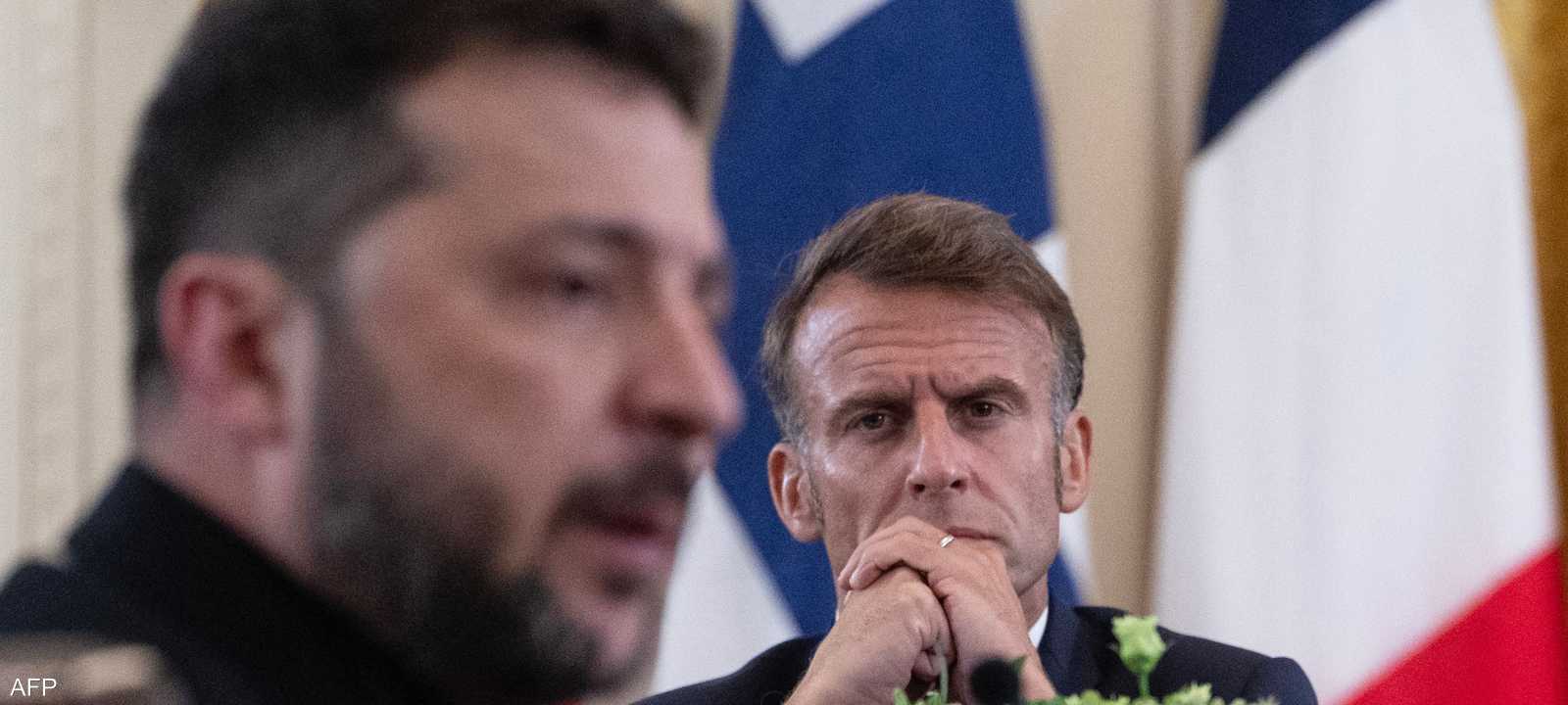 إيمانويل ماكرون وفولوديمير زيلينسكي