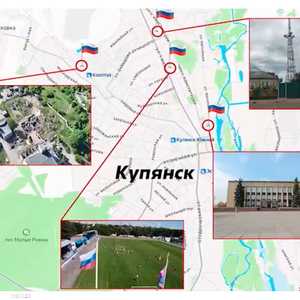 خريطة توضح أماكن وجود القوات الروسية في مدينة كوبيانسك