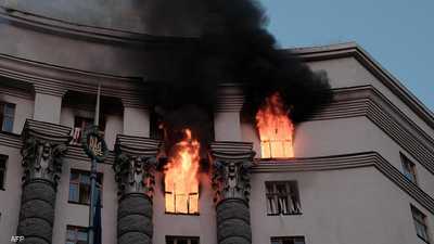 حريق في مبنى حكومي في كييف بعد هجوم روسي