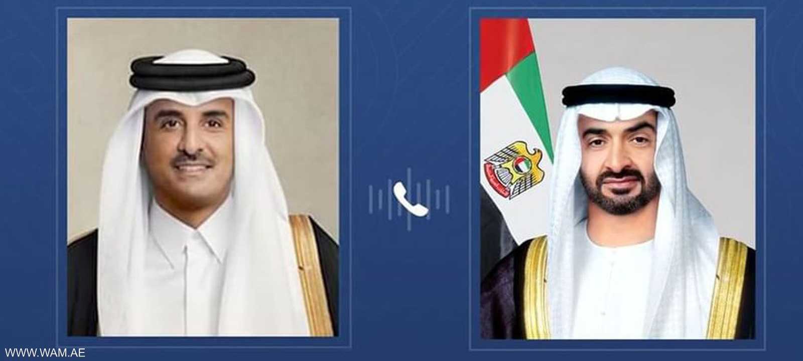 اتصال بين رئيس الإمارات مع الشيخ تميم أمير قطر