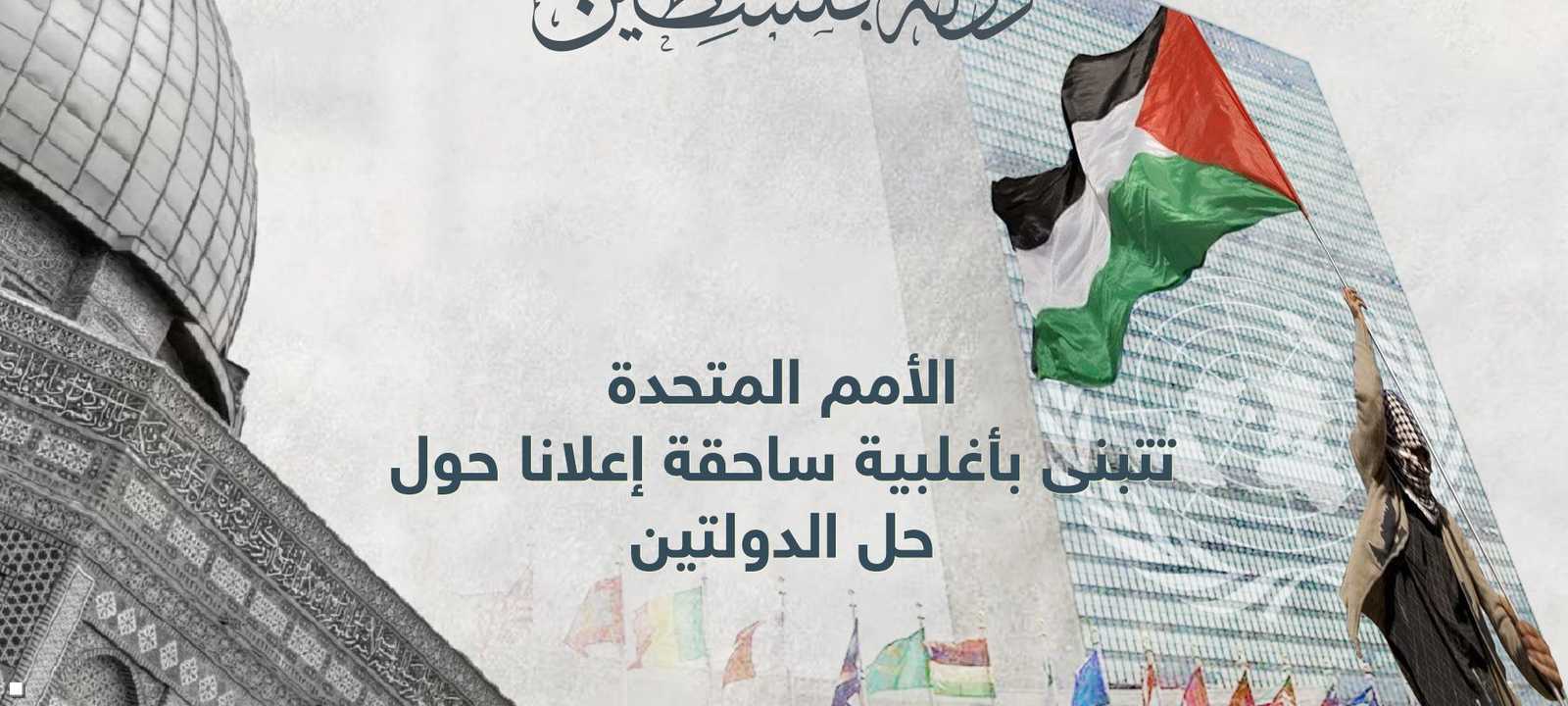 المشروع يؤيد إعلان نيويورك بشأن حل الدولتين