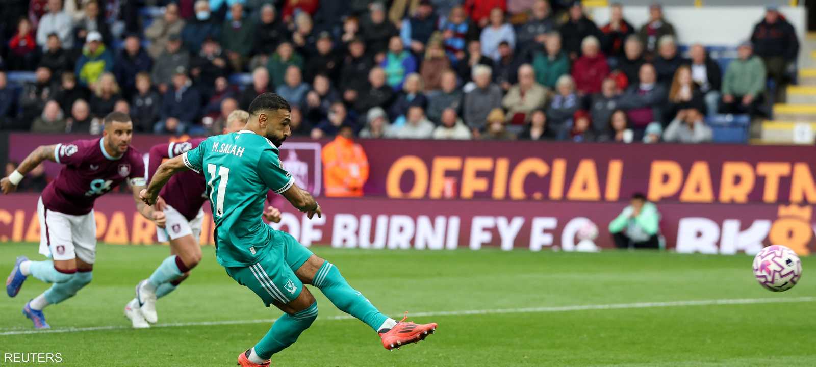 محمد صلاح مسجلا هدف الفوز