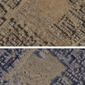 كشفت صور الأقمار الاصطناعية نزوحا جماعيا للفلسطينيين