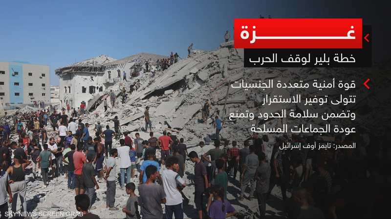 توني بلير يقترح خطة لوقف الحرب وإدارة غزة في المرحلة الانتقا