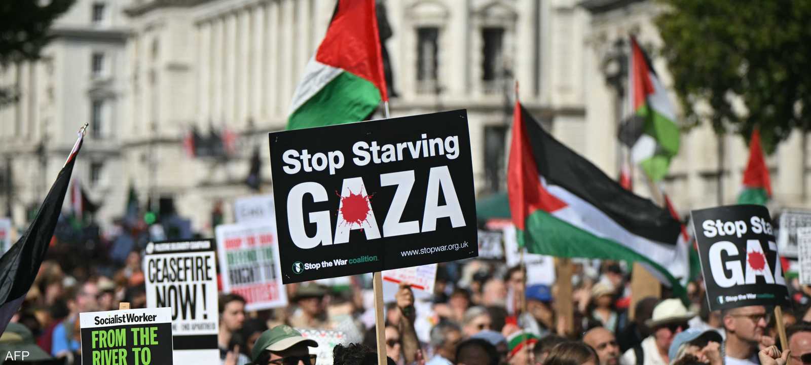 تظاهرة مؤيدة للفلسطينيين في لندن
