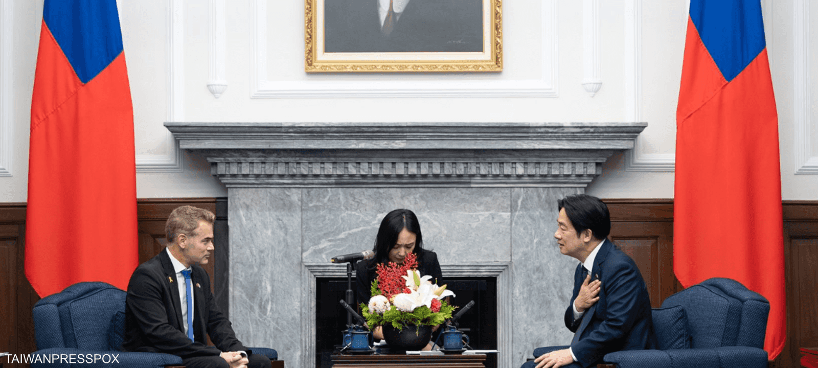 رئيس تايوان لدى استقباله النائب الإسرائيلي