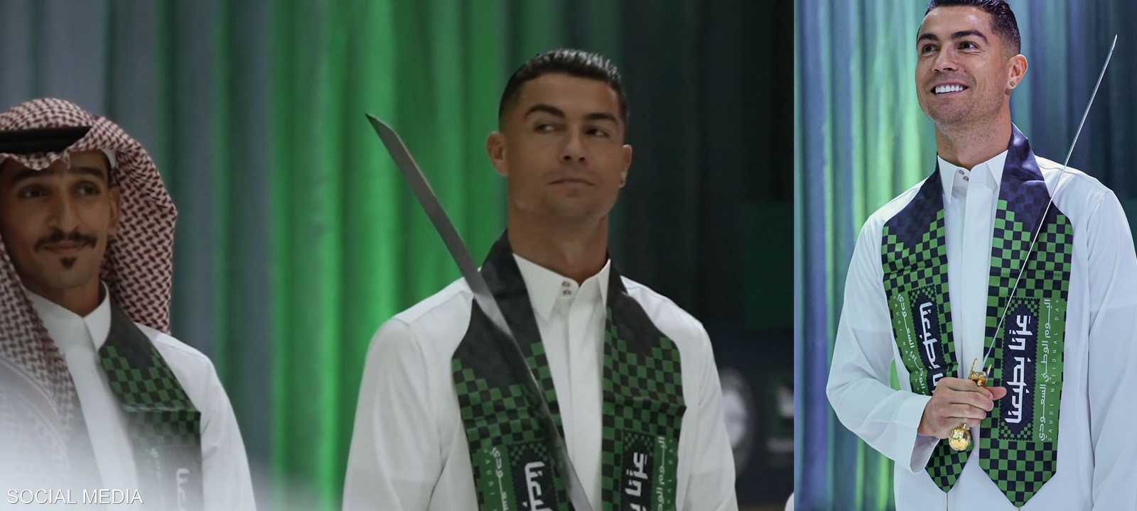 رونالدو يرقص العرضة احتفالا باليوم الوطني السعودي