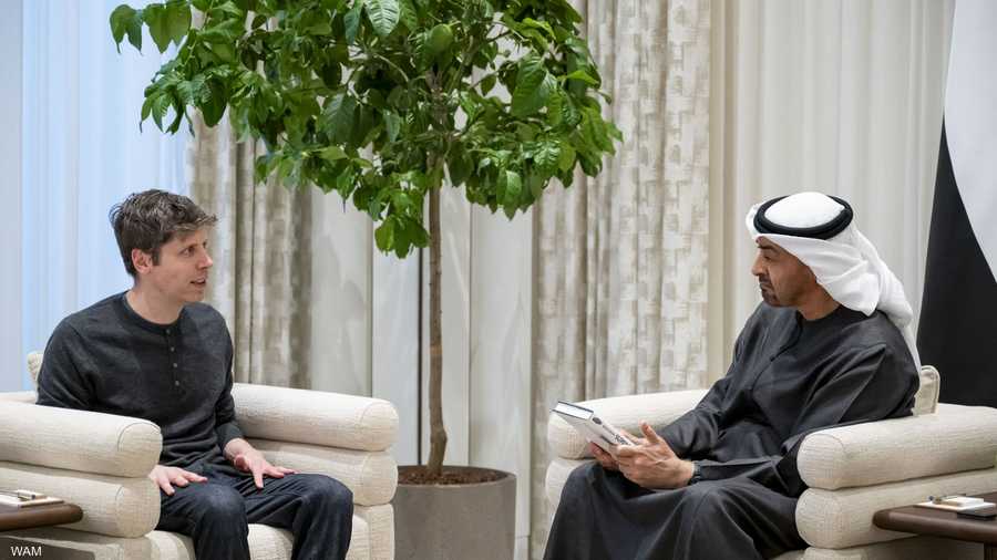 الشيخ محمد بن زايد يستقبل الرئيس التنفيذي لـ"أوبن إيه آي"