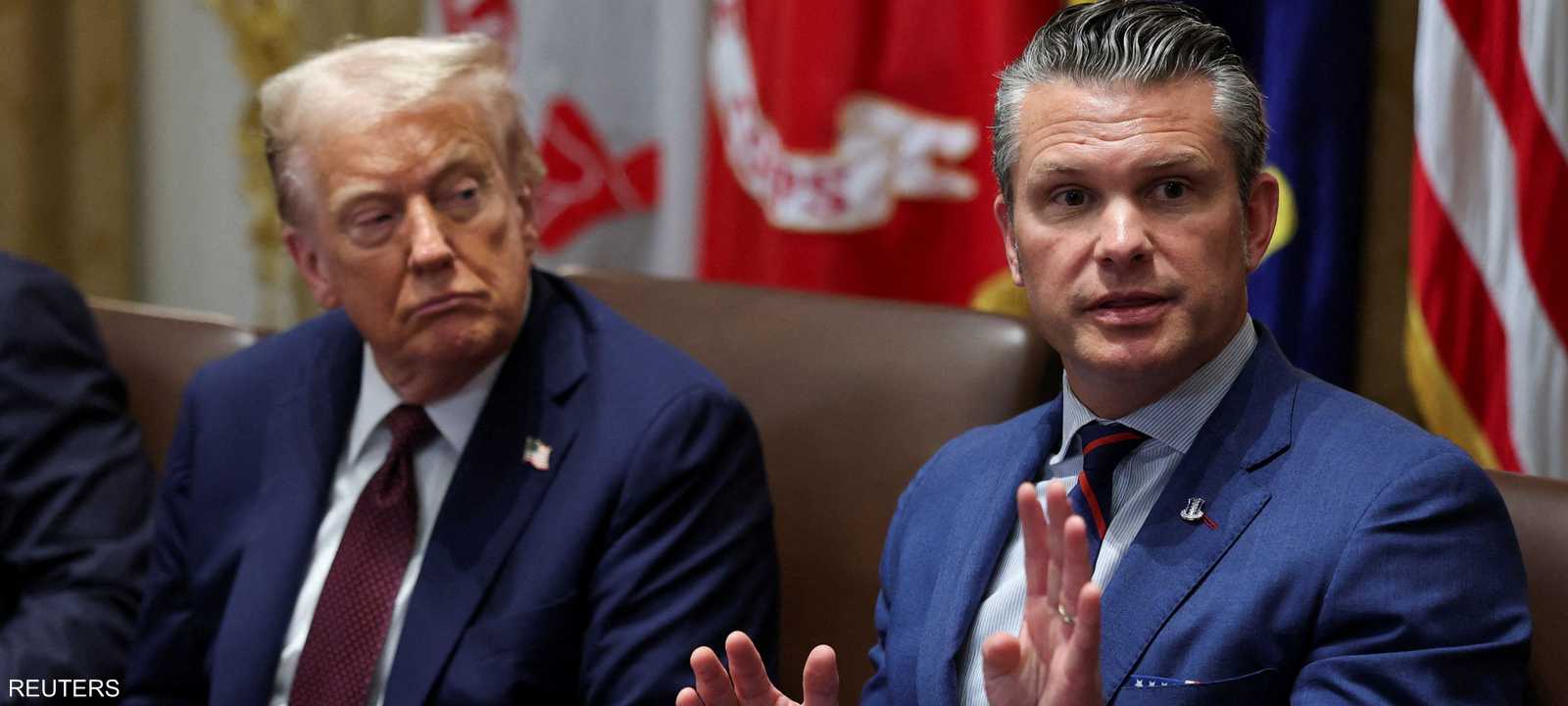 الرئيس الأمريكي دونالد ترامب ووزير الدفاع بيت هيغسث