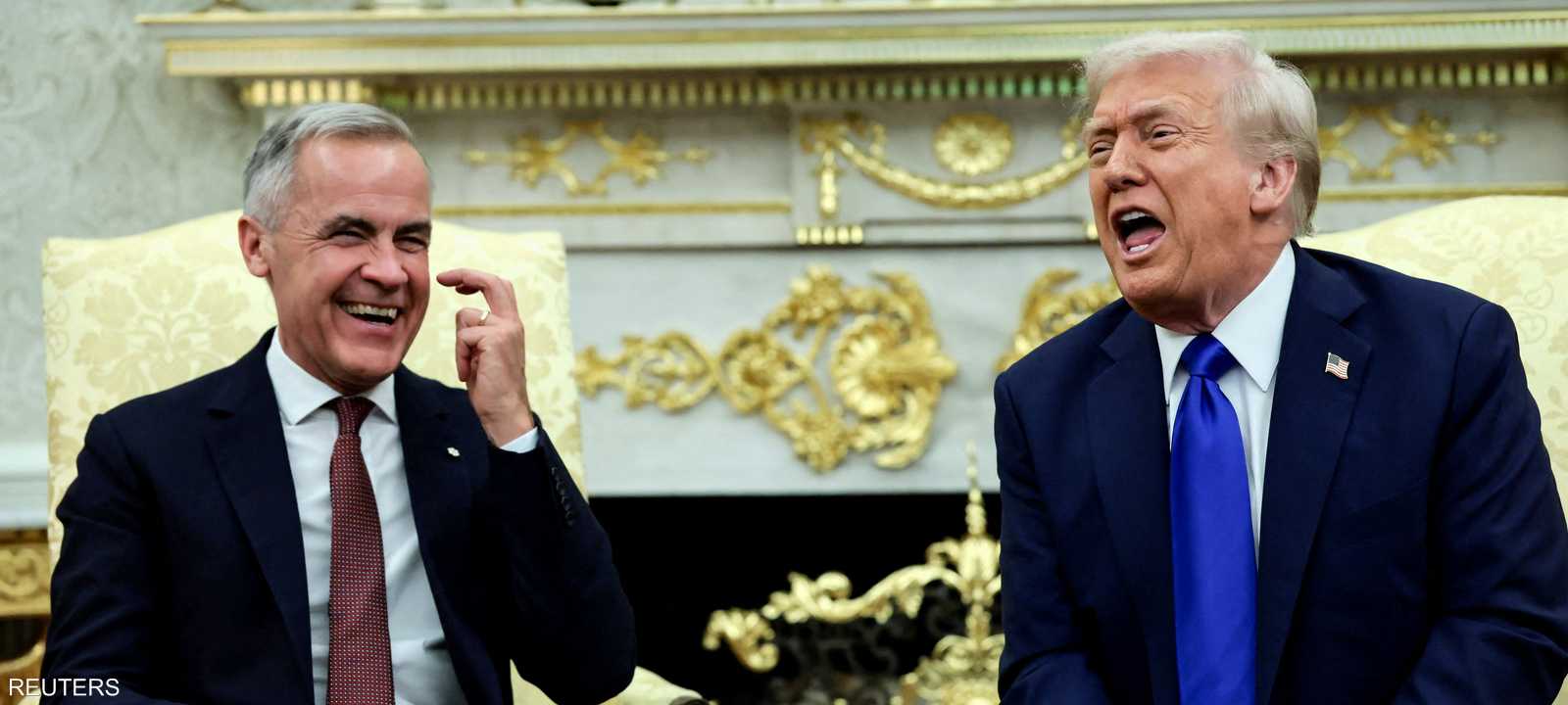 لقاء دونالد ترامب مع رئيس وزراء كندا مارك كارني