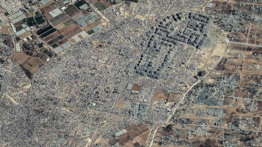صورة جوية تظهر حجم الدمار في خان يونس