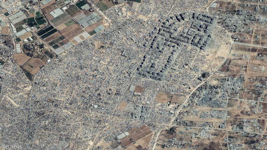 صورة تبين الدمار في مدينة خان يونس