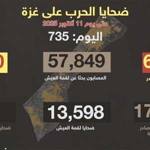 ضحايا الحرب على غزة في اليوم 735