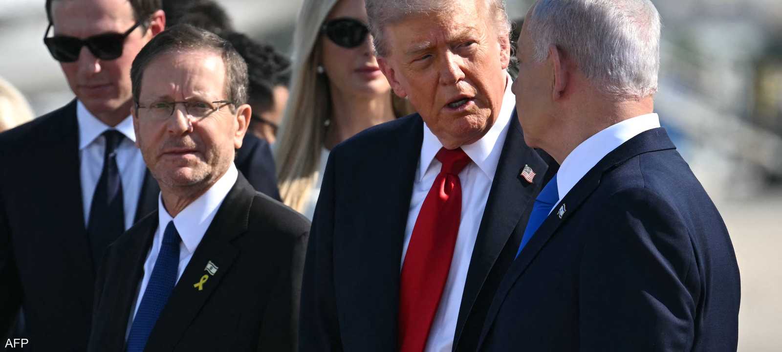 دونالد ترامب وبنيامين نتنياهو في مطار بن غوريون