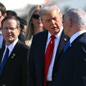 دونالد ترامب وبنيامين نتنياهو في مطار بن غوريون