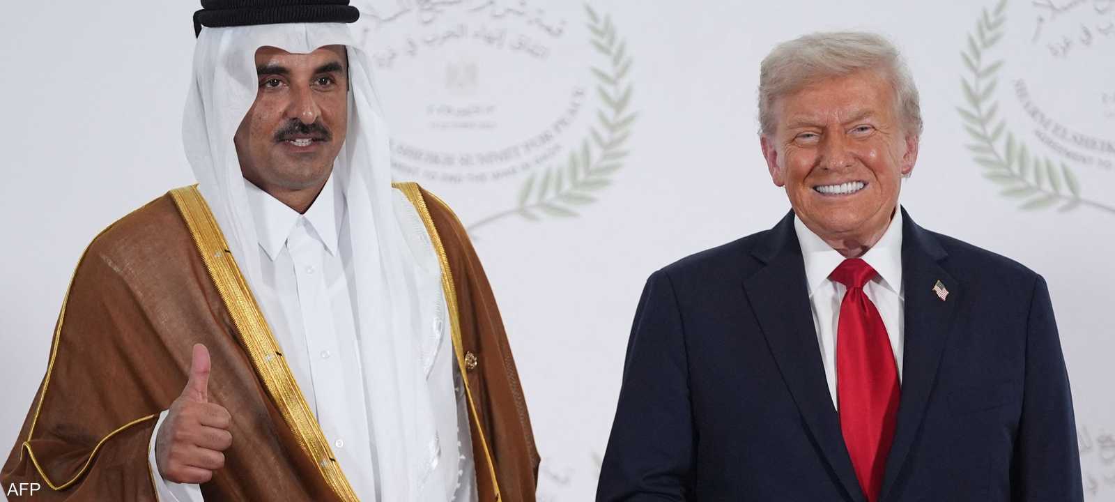 أمير قطر والرئيس الأميركي في قمة شرم الشيخ