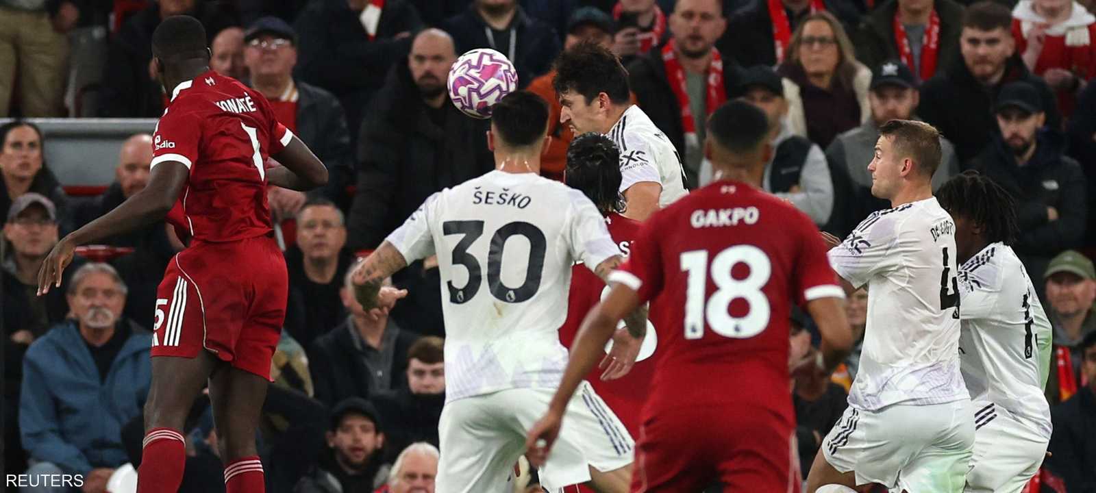 سجل هاري ماغواير لاعب مانشستر يونايتد هدفا بضربة رأس