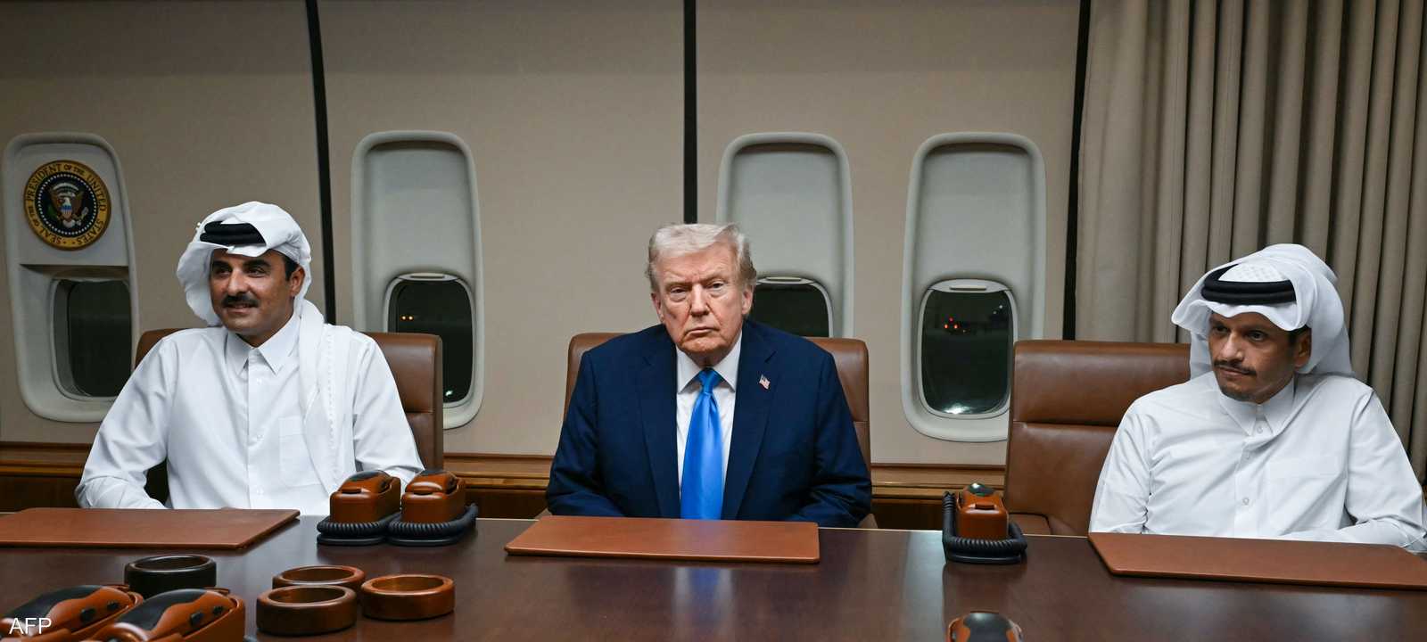 الرئيس الأميركي خلال لقائه أمير قطر