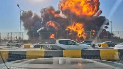 فيديو لانفجار كبير في مستودعات نفط عراقية.. قتيلان ومصابون