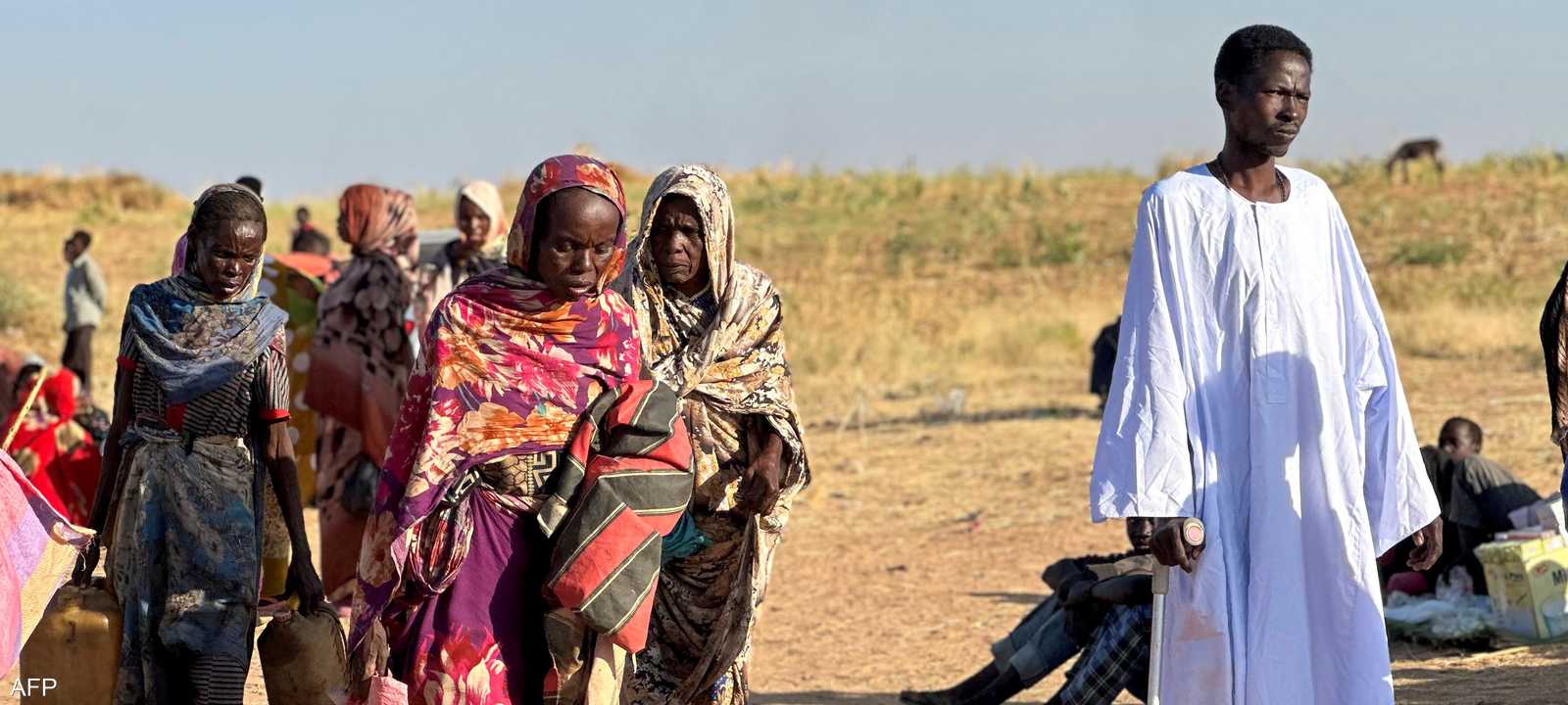 نازحون سودانيون بسبب المعارك غرب السودان