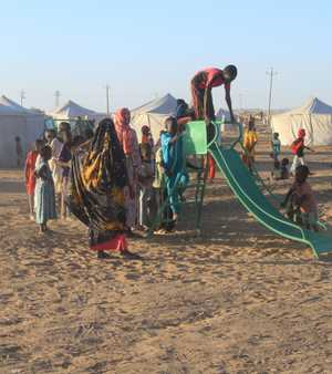 جانب من معسكر الدبة للنازحين