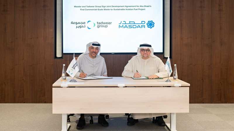 "مصدر" ومجموعة تدوير تتعاونان لتحويل النفايات إلى وقود طيران