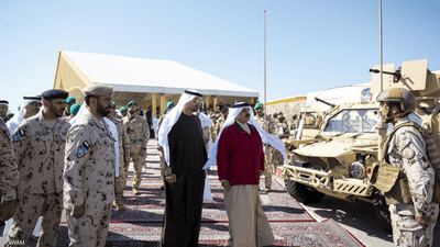 رئيس الإمارات وملك البحرين يشهدان تمرين "ربدان - شويمان"