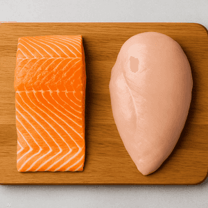 الدجاج والسلمون غنيان بالبروتين