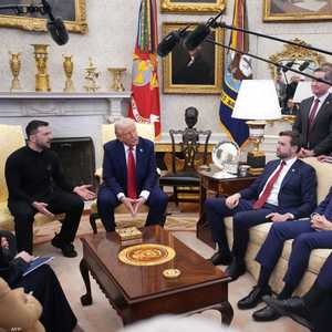 ترامب وجيه دي فانسى وروبيو خلال لقاء زيلينسكي