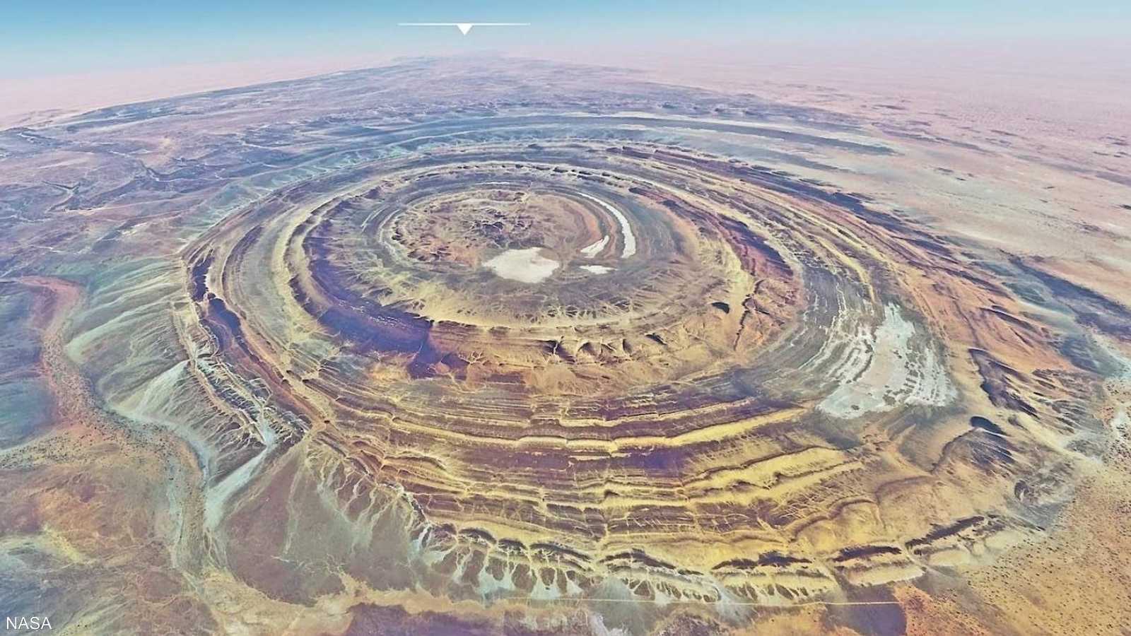 صورة نشرتها ناسا لهيكل ريشات أو عين الصحراء أو عين أفريقيا