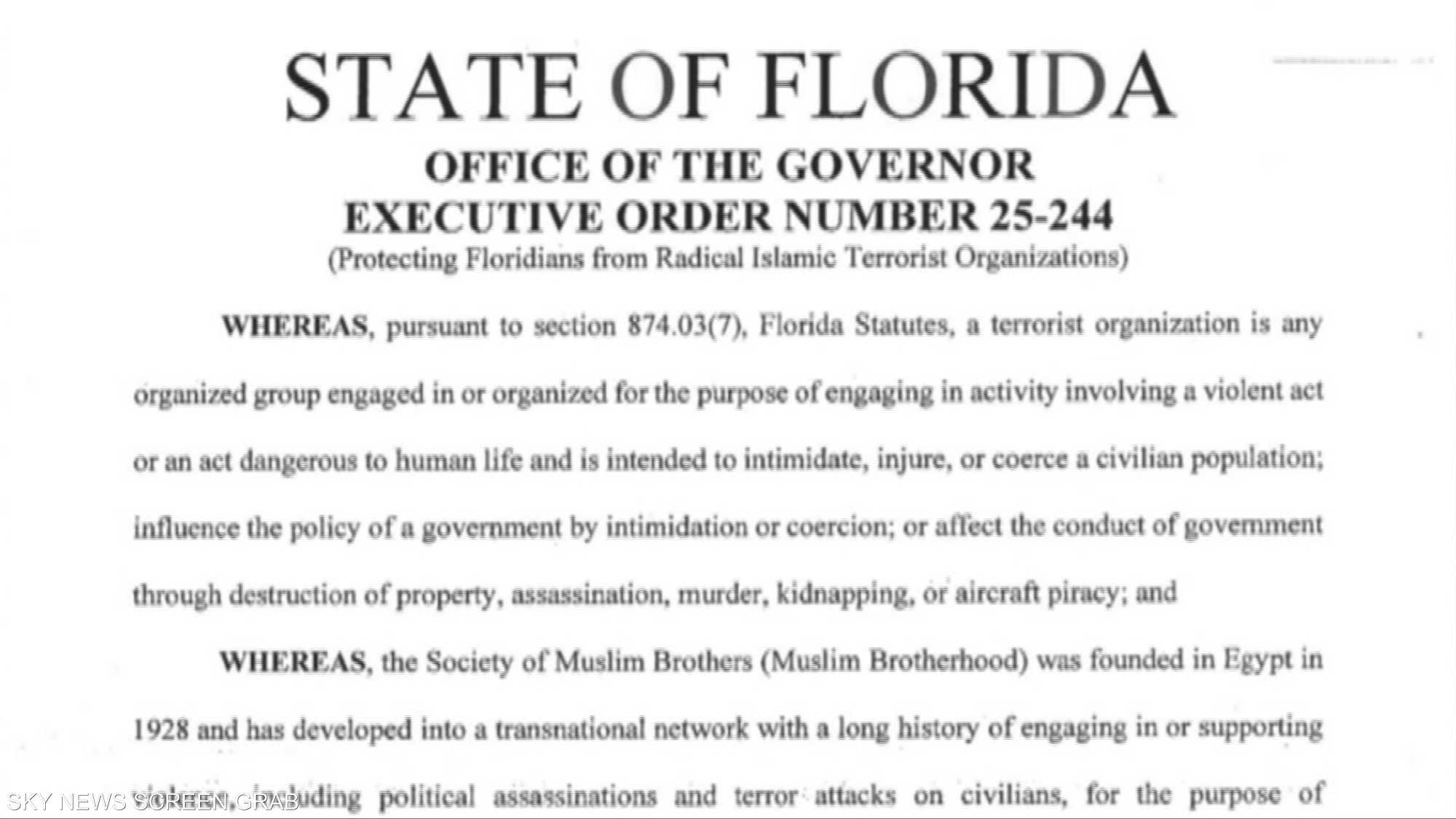 بعد تكساس.. ولاية فلوريدا تصنف "الإخوان" منظمة إرهابية