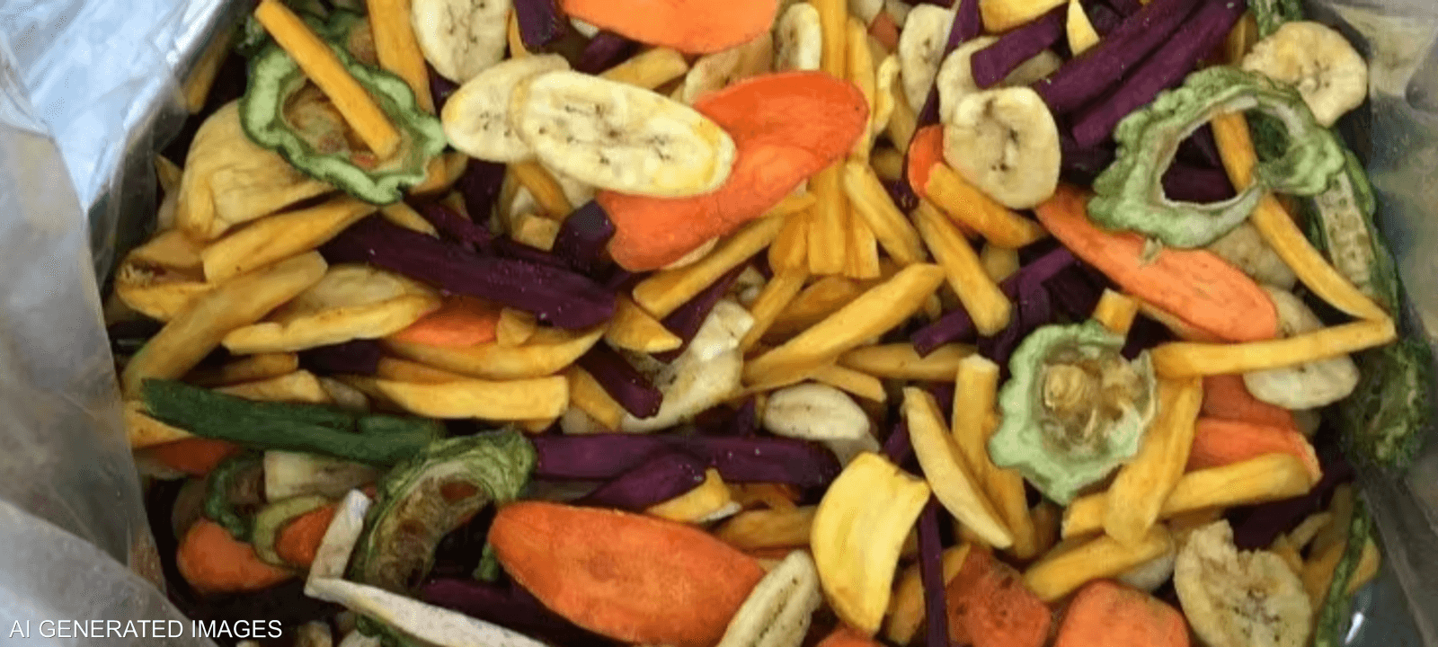 تبدو رقائق الخضار صحية لكنها تقلى في الزيت وتتبل بالملح