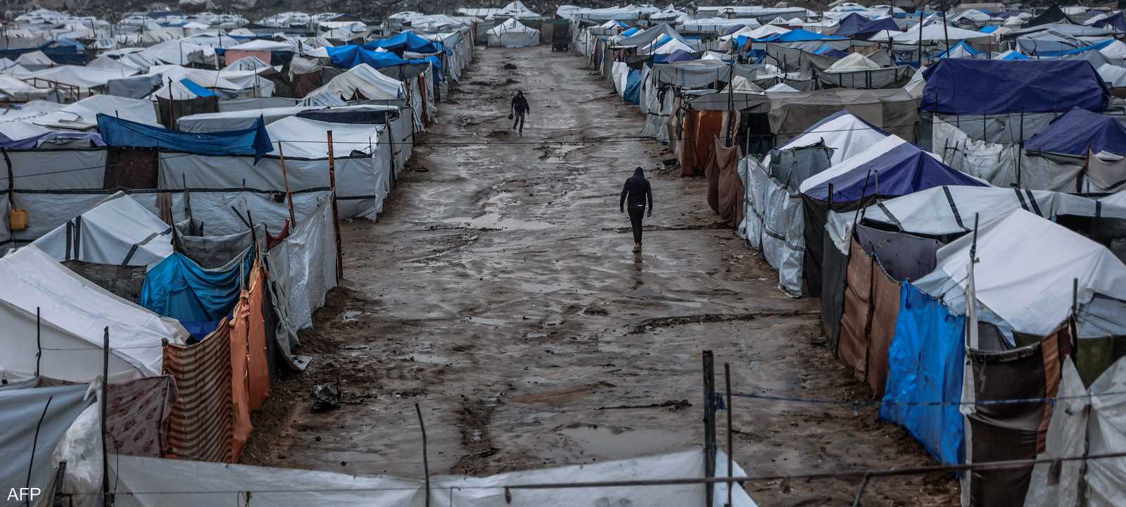 حي الزيتون في غزة تحت الأمطار